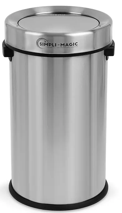 Simpli-Magic Soft-Close Kitchen Trash Can with Foot Pedal and Built-In Filter ...