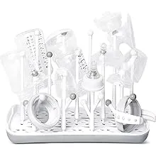 Termichy Baby Bottle Drying Rack, Large Capacity Baby Bottle Rack for Bottles, Dry Rack with Removable Water Tray (Pink)