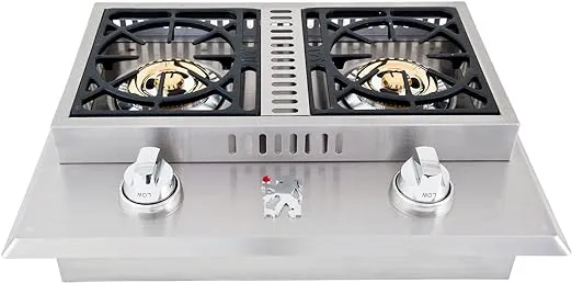 Lion Stainless Steel Drop In Propane Gas Double Side Burner