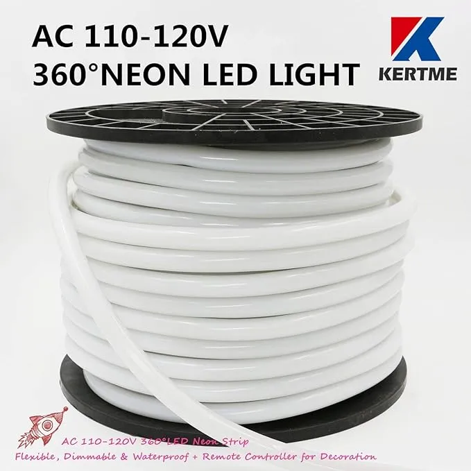 KERTME 360 Neon LED Type AC 110-120V 360 Degree Neon LED Light Strip