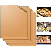 Miaowoof Grill Mat Set of 7-100% Non-Stick BBQ Grill Mats, Heavy Duty, Reusable, and Easy to Clean - Works on Electric Grill Gas Charcoal BBQ-15.75 x 13 Inch