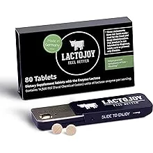 LactoJoy Píldoras de lactasa I Potentes enzimas de lactasa para intolerancia a la lactosa I Lactasa ultra pura para mejorar la digestión I Sin dióxido de silicio, sin sabores artificiales, sin