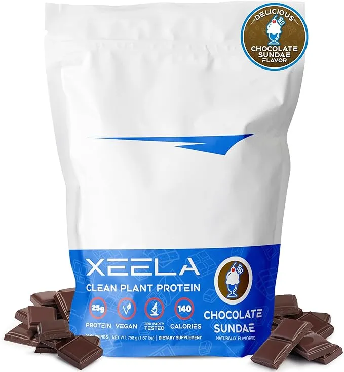 XEELA Plant Based Vegan Protein Powder - Independently Tested - 25G High Protein ...