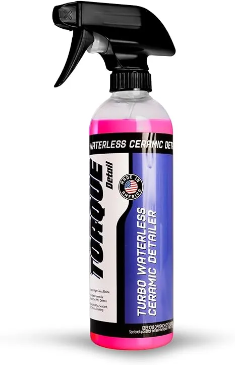 Torque Detail Ceramic Waterless Wash & Quick Detailer - Anti-Static Waterless Car Wash & Quick Detailer - High Gloss Formula, Enhances Shine of Top Coat Wax or Ceramic Coating (16 fl. oz)