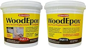 Abatron WoodEpox Kit - 12 oz - 2-Part Structural Epoxy Adhesive Filler - Wood Filler Putty 