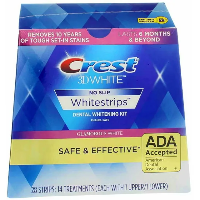 Crest 3D Whitestrips, Glamorous White, Teeth Whitening Strip Kit, 32 Strips (16 Count Pack) -Packaging may vary