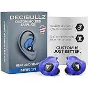 Custom Molded Earplugs, Black, 31 NRR, Simple DIY Process Remoldable If Needed