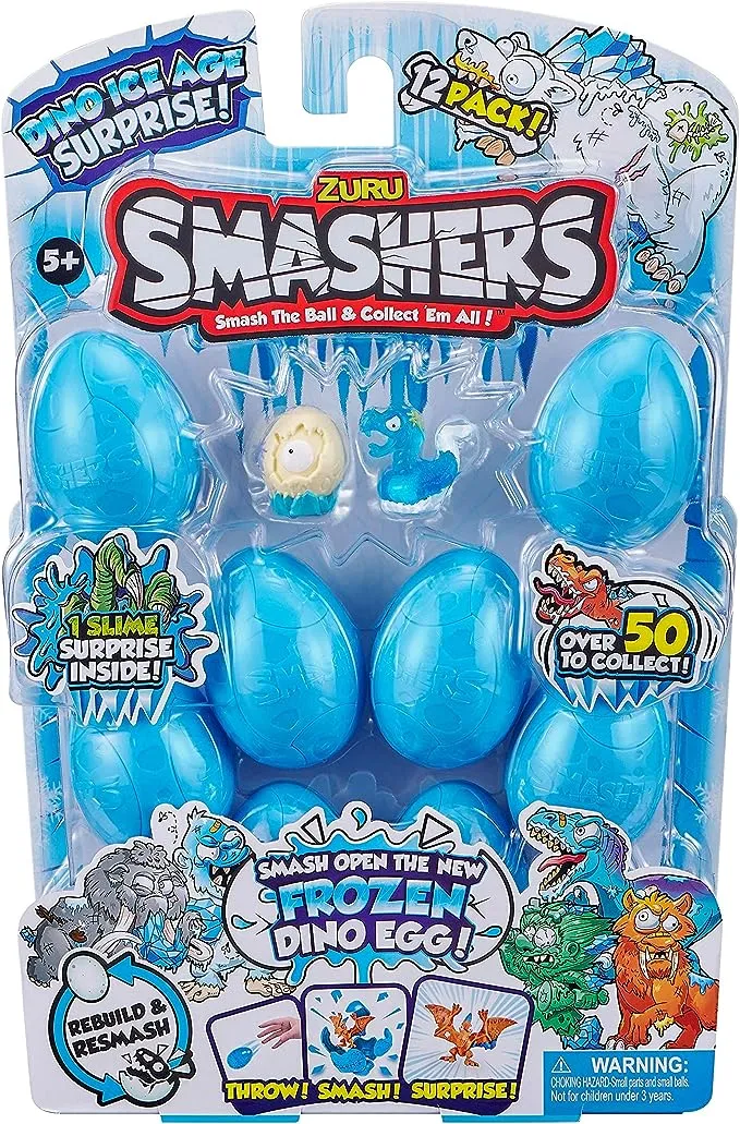 Smashers Dino Ice Age 12-Pack Smash Eggs by ZURU 7458-S001  Blue