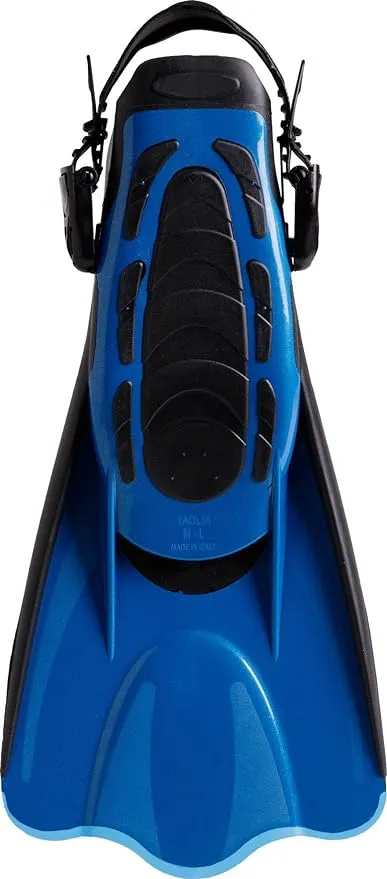Cressi Adult Short Adjustable Fins - Snorkeling Versatile Open Heel to use Also Barefoot - Palau SAF: Made in Italy