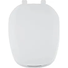 Centoco Eljer Emblem Elongated Toilet Seat with Square Front, Closed Front with Cover, Residential, Plastic, Made in the USA, EMB601-001, White