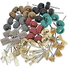 75pcs Polishing Kit Buffing Wheels Set, SUNJOYCO Polishing Bit Abrasive Buffing Wheels Rotary Tool Accessories, Wire Brushes Flap Discs for Dremel, 1/8" Shank for Wood Jewelry Metal Rust