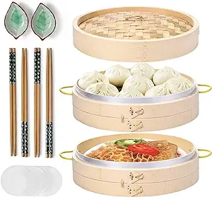 Maca Rio Bamboo Steamer Basket Set