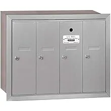 Salsbury Industries 3504ARU Vertical Mailbox - 4 Doors - Aluminum - Recessed Mounted - USPS Access