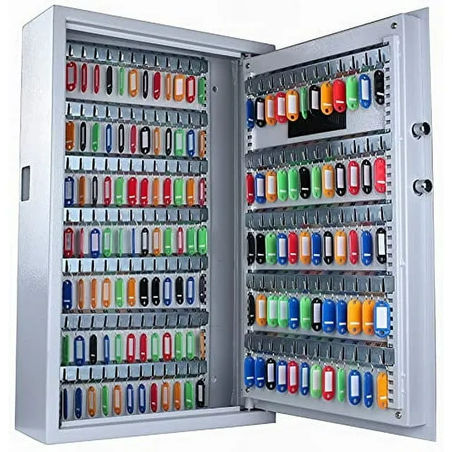 Key Cabinet with Digital Lock - Heavy Duty Secured Storage, Lock Box with Key Tags Wall Mounted Metal Steel Key Safe - Ideal for Home Hotels Schools & Businesses