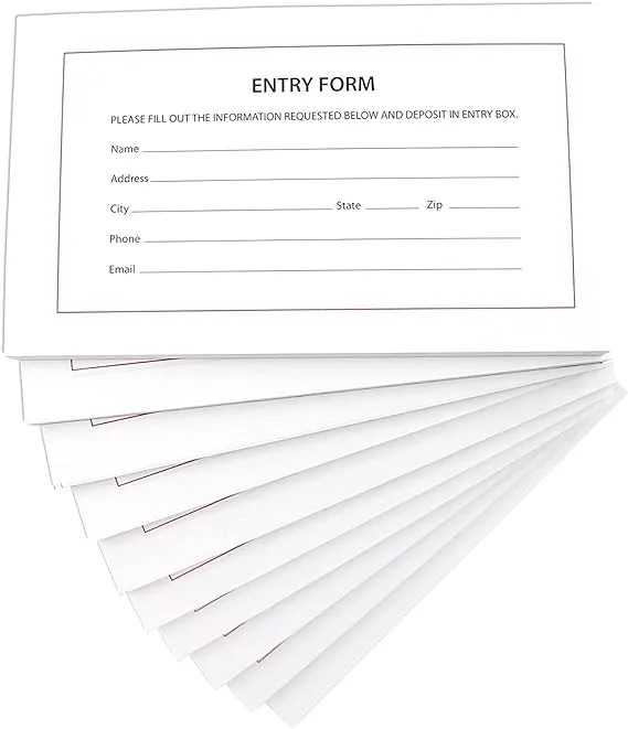 1000 Entry Forms - 10 Pads with 100 Sheets Per Pad - Entry Cards for Contests, Raffles, Ballots, Drawings, 6.2 x 3.7 Inches1000 Entry Forms - 10 Pads with 100 Sheets Per Pad - E…