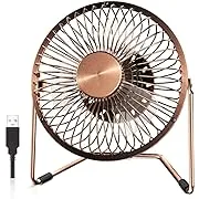 EasyAcc 6 Inch USB Desk Fan, Small USB Desk Fan, [Small Quiet Strong Airflow and 360° Rotating Personal Table Cooling Fan] USB Powered Portable Fan, 2 Speed（3.3~4.1 M/S Black (USB POWERED ONLY)