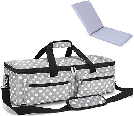 LUXJA Carrying Bag Compatible with Cricut Explore Air and Maker, Tote Bag Compatible with Cricut Explore Air, Silhouette Cameo 4 and Supplies (Bag Only, Patent Design), Purple