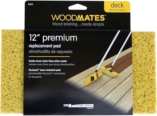 Mr. Long Arm 0355 Woodmates 12-Inch Premium Stain Applicator Replacement Pad