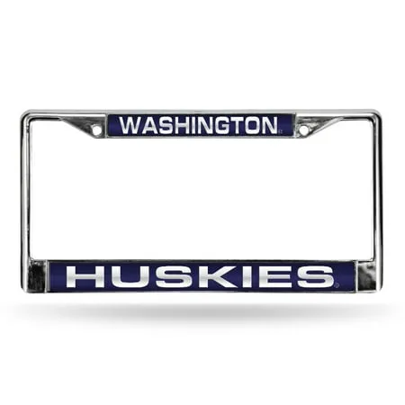 Washington Huskies Laser Chrome License Plate Frame