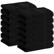 GREEN LIFESTYLE Black Bleach Proof Towels Bulk Sets