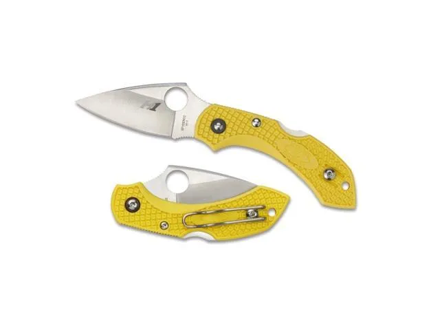 Spyderco Dragonfly 2 Folder 2.25 in H1 Plain Yellow FRN Hndl