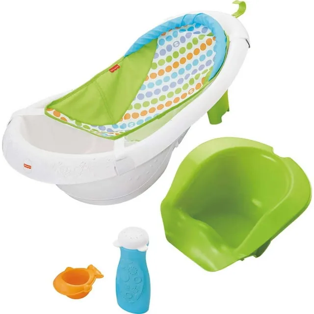 Bañera Fisher-Price 4 en 1 Sling 'n Seat, Bañera 4-en-1 Sling 'n Seat, Verde multi