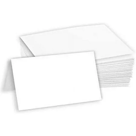 Hamilco Blank Tent Name Place Table Cards 3 1/2" x 2" Folded Card Stock - White Cardstock Paper 80lb Cover - 100 Pack