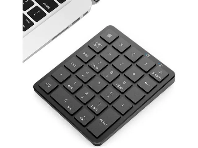 PINKCAT Bluetooth Number Pads, 28 Keys Aluminum Rechargeable Wireless Numeric Keypad, Portable Number Numpad Financial Accounting for Laptop, PC.