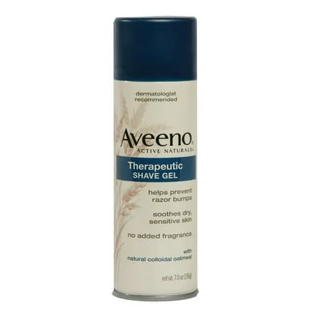 Aveeno Active Naturals Therapeutic Shave Gel with Natural Colloidal Oatmeal 7 Oz 3 Pack