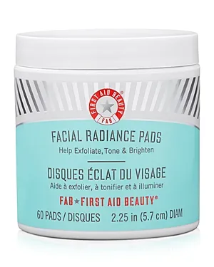 First Aid Beauty Facial Radiance Pads – Daily Exfoliating Pads with AHA that Help Tone & Brighten Skin – Compostable for Daily Use – 28 Pads