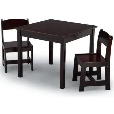 Delta Children MySize Table and Chairs Set, Dark Chocolate