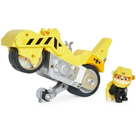 Paw Patrol, Moto Pups Rubble’s Deluxe Pull Back Motorcycle Vehicle with...