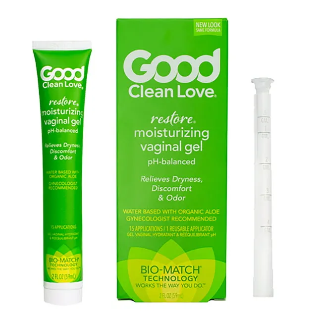 Good Clean Love: Restore® Moisturizing Vaginal Gel, pH-Balanced, Water-Based with Aloe Vera & Lactic Acid, Reduces Dryness, Discomfort & Odor for Women, 2 Oz