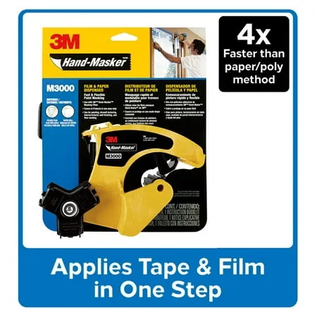 Scotch M3000 3M Hand Masked Tape Dispenser, Film & Tape, Yellow