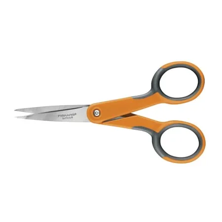 Fiskars Premier 5" Softgrip Micro-Tip Scissors, Orange