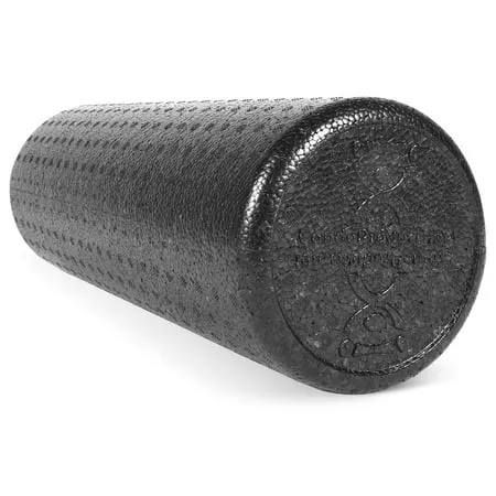 CanDo Black Composite High-Density Foam Rollers for Muscle Restoration Massage Therapy Sport Recovery and Physical Therapy 6" x 12" Round (Pack of 2)