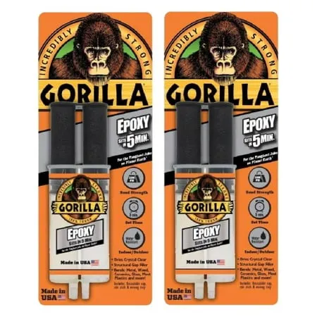 Gorilla Glue Original 2oz Repair Waterproof Super Strong Brown Dries Tan 2-Pack