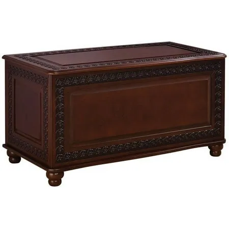 BOWERY HILL Cedar Lined Blanket Storage Chest in Tobacco Brown