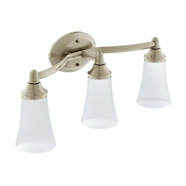 Moen Eva 28.41-in 3-Light Brushed Nickel LED Transitional Vanity Light