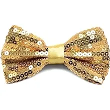 boxed-gifts Men's Pre-Tied Shiny Sequin Banded Bow Ties