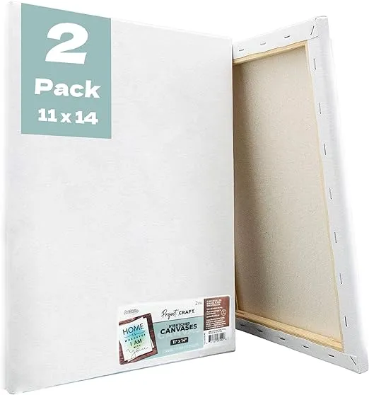 ArtSkills Stretched Canvases for Painting, 11x14 Canvas Painting Supplies for Artists, Blank Canvas Pack, 2-Pack