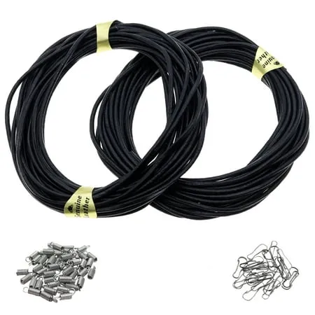 KONMAY 80mm Round Real Leather Cord, 2 Meters Black Leather String Cord for ...