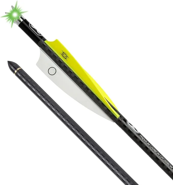 TenPoint EVO-X Lighted CenterPunch - 20" Carbon Crossbow Arrows, Pack of 3 - with Alpha-Blaze System, Alpha-Nock HP & HP Aluminum Bushing