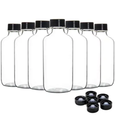 Youngever 12 Pack Empty Glass Bottles with Lids, Amber Glass Tight Seal Lids, Refillable Container for Essential Oils, Vanilla Extract and More (4 Ounce)