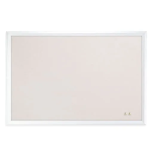 U Brands Farmhouse Linen Bulletin Board, 30 x 20 Inches, White Wood Frame (2074U00-01)