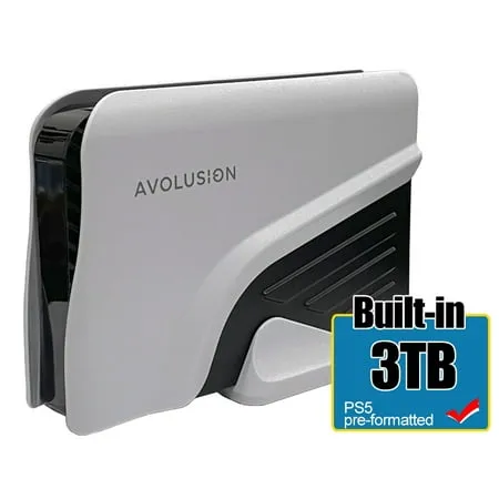 Avolusion PRO-Z Series 3TB USB 3.0 External Gaming Hard Drive for PS5 Game Console (White) - 2 Year Warranty