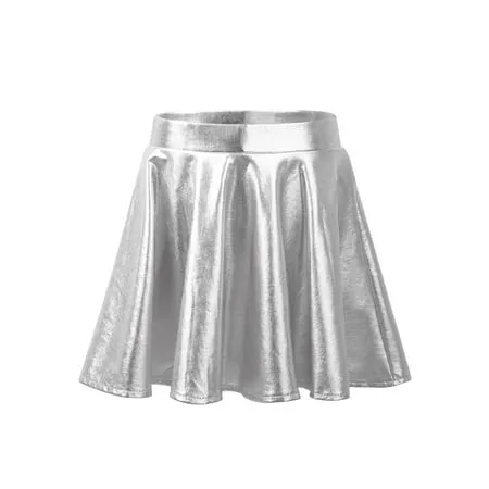 HDE Girl's Metallic Skater Skort Dance Athletic Shiny Holographic Scooter Skirt