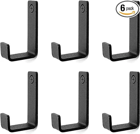 Robe & Towel Hook, 6 Pack Heavy Duty Stainless Steel Outdoor Wall Hooks for Hanging Towel, Coat, Backpack, Keys, etc (Modern Industrial)