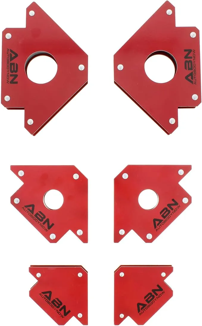 ABN Arrow Welding Magnet - 6pk Positioning Square Welding Clamps 25lb 50lb 75lb