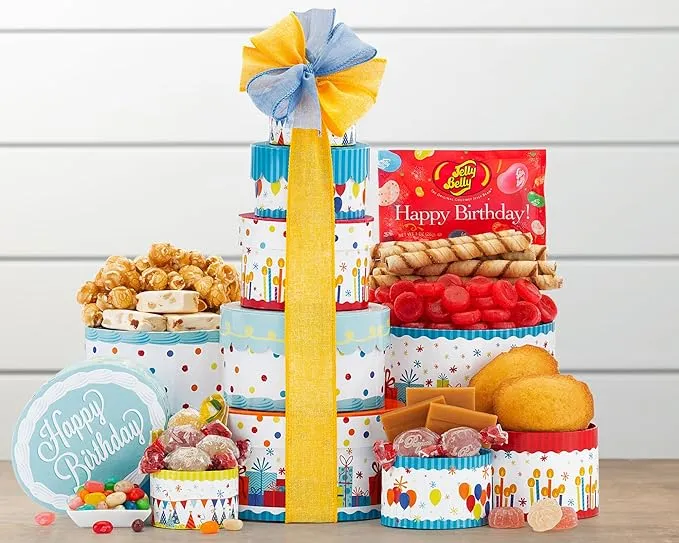 Birthday Gift Tower Make A Wish by Wine Country Gift Baskets